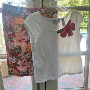 Villager White and Pink Floral Top